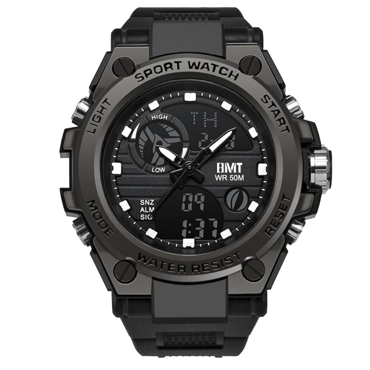 BMT Sport Fashion Men’s Wrist Watch – Water Resistant Digital Watch with Black Dial