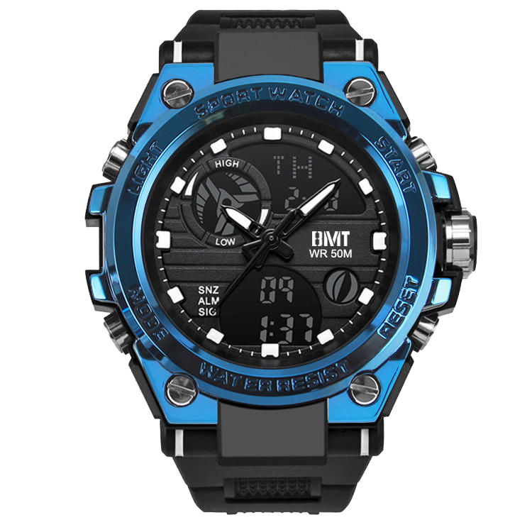 BMT Sport Fashion Men’s Digital Wristwatch – Water Resistant with Blue Dial